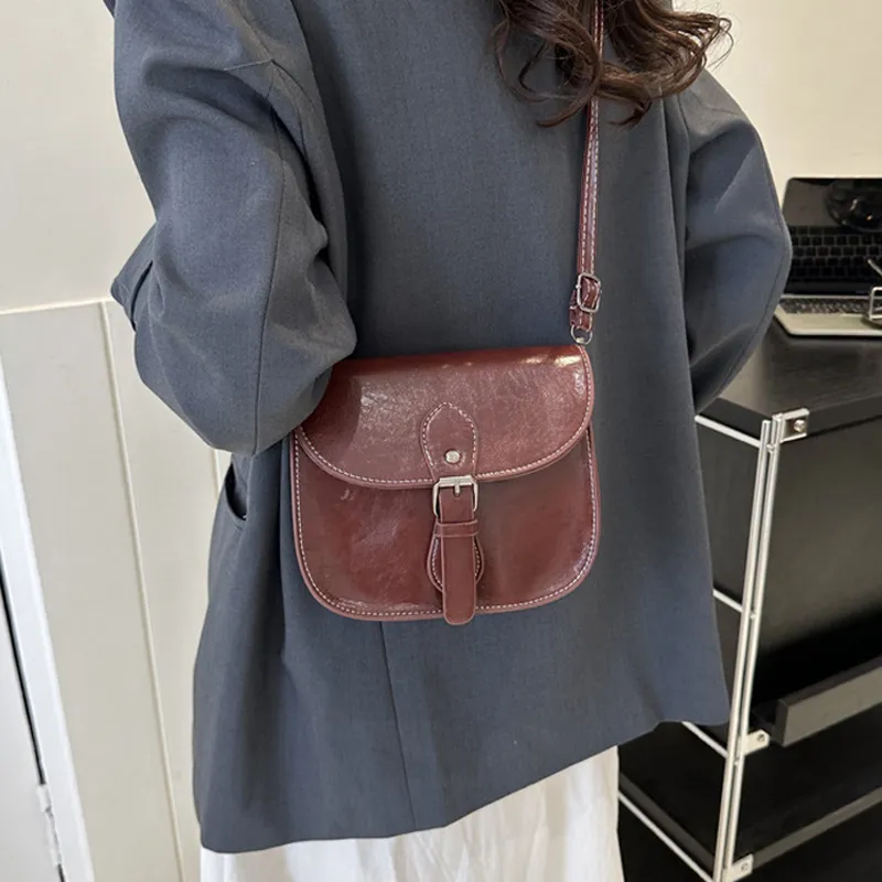 AOSONG PU Crossbody Bag Unisex White/Black/Burgundy/Khaki/Coffee-4