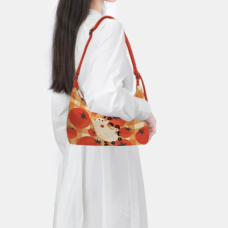 AOSONG Suede Tech Fabric Crossbody Bag Regular Unisex Orange And Red-2