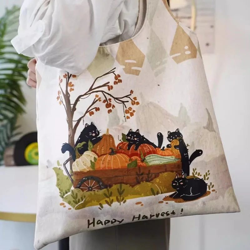 AOSONG Suede Tech Fabric Shoulder Bag Regular Unisex Pumpkin Cart-2