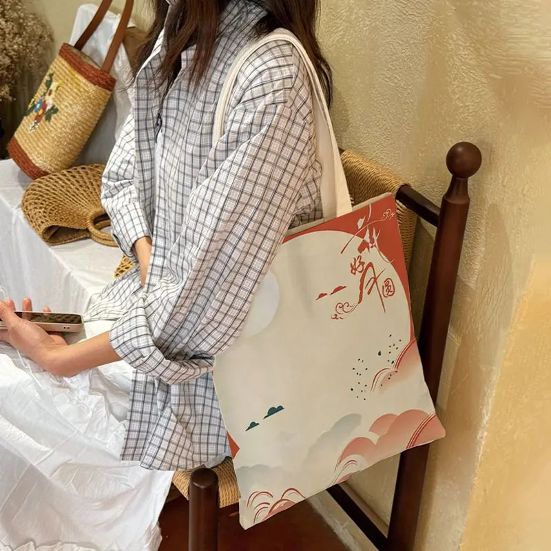 AOSONG Canvas Bag, Tote Bag, Shopping Bag, Handbag, Shoulder Bag Regular Unisex Multicolor-13