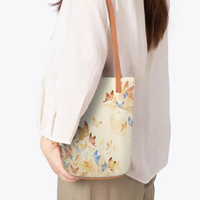 AOSONG Suede Tech Fabric Shoulder Bag Unisex Multicolor-5