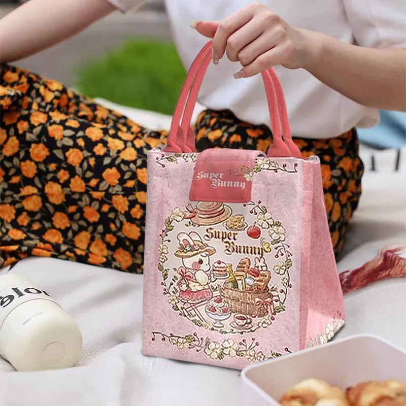 AOSONG Suede Tech Fabric Handbag Unisex Little Cake Bunny-4