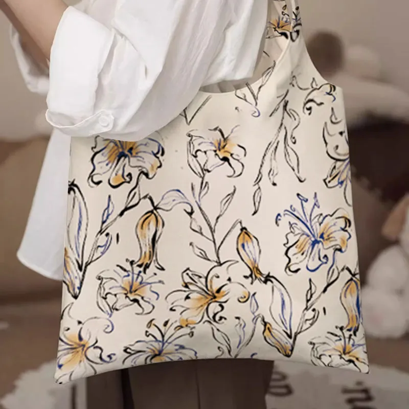 AOSONG Suede Tech Fabric Shoulder Bag Regular Women's Night-Blooming Flower-2