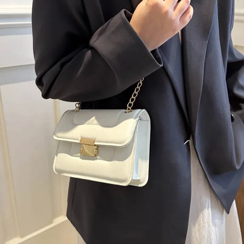 AOSONG PU Crossbody Bag Regular Unisex White/Black-9