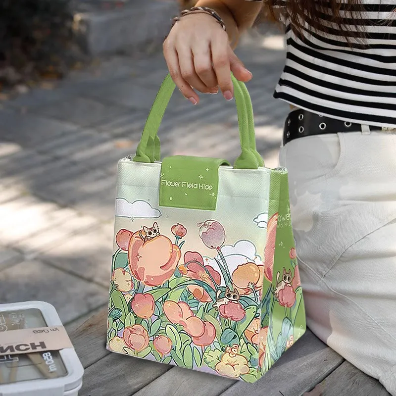 AOSONG Suede Tech Fabric Handbag Regular Women's Floral Forest Collection-1