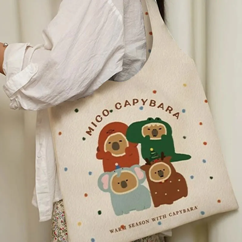 AOSONG Suede Tech Fabric Shoulder Bag Regular Unisex Headgear Mickey Pig-3