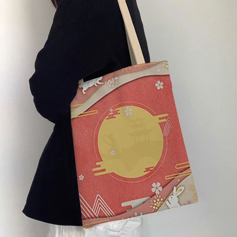 AOSONG Canvas Bag, Tote Bag, Shopping Bag, Handbag, Shoulder Bag Regular Unisex Multicolor-46
