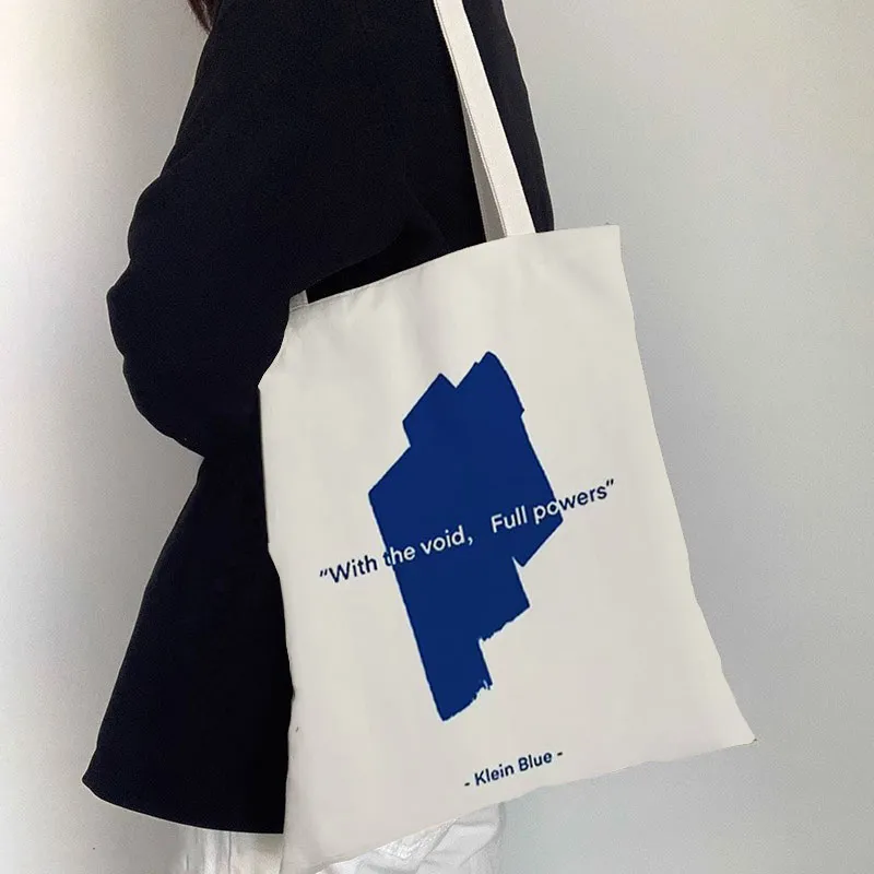 AOSONG Canvas Bag, Tote Handbag Small Medium Large Size Unisex Klein Blue-32