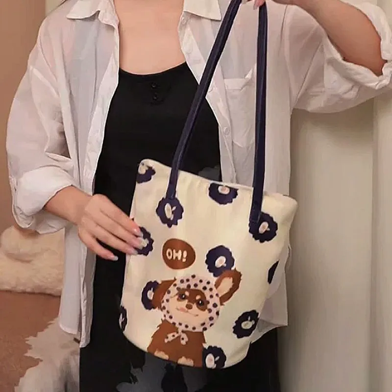 AOSONG Suede Tech Fabric Bucket Bags Shoulder Bags Women's Polka Dot Sausage-1