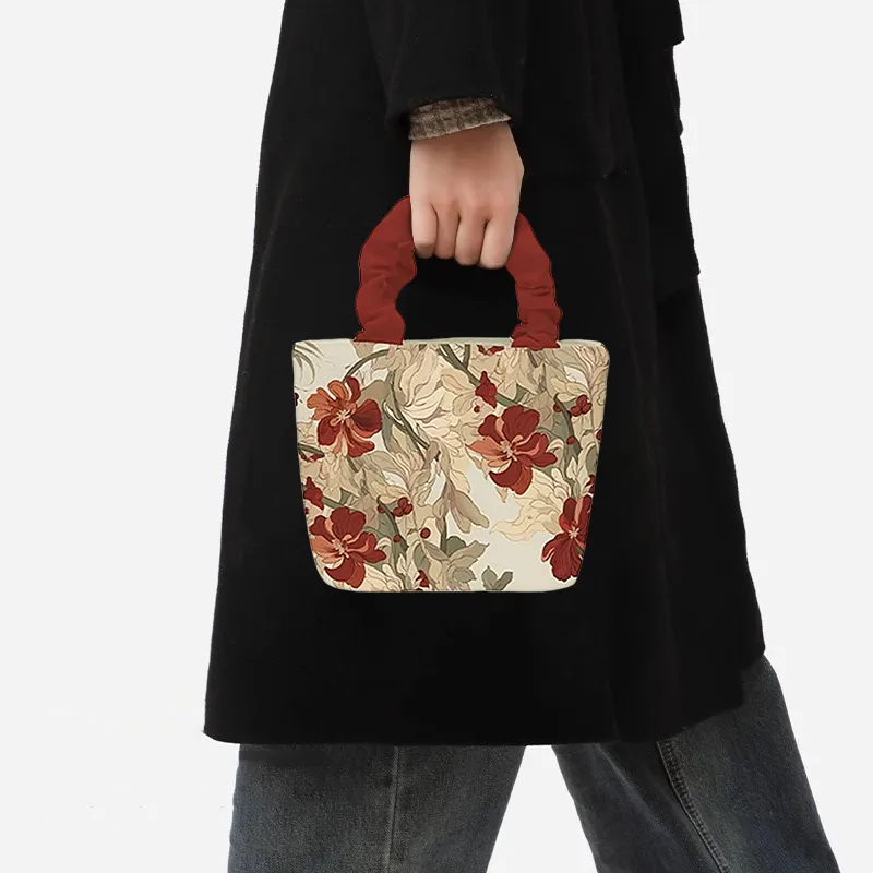 AOSONG Suede Tech Fabric Handbag Regular Unisex Red-4