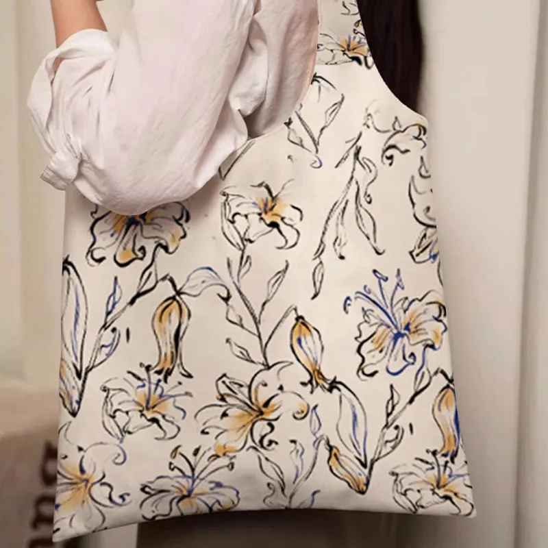 AOSONG Suede Tech Fabric Shoulder Bag Regular Women's Night-Blooming Flower-1