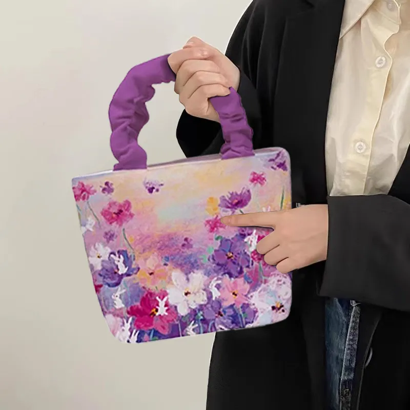 AOSONG Canvas Canvas Bag Handbags Regular Unisex Purple & Pink-3