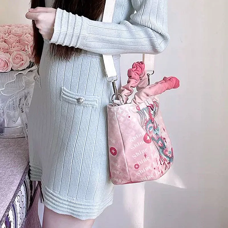 AOSONG Canvas Canvas Bag Crossbody Handbag Unisex Pink-7