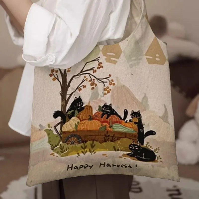 AOSONG Suede Tech Fabric Shoulder Bag Regular Unisex Pumpkin Cart-4