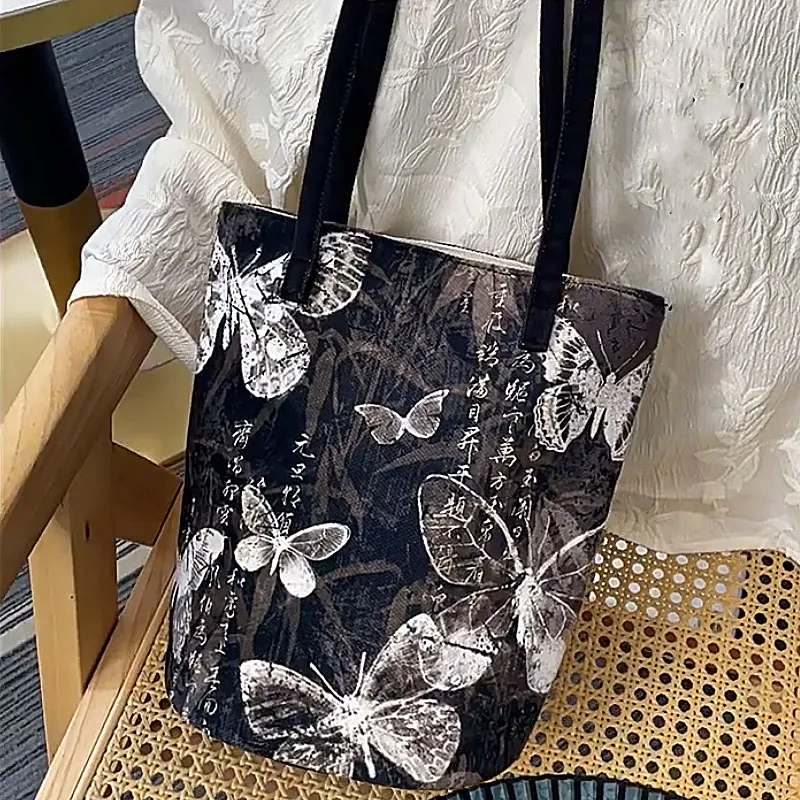 AOSONG Suede Tech Fabric Shoulder Bag Unisex Black-4