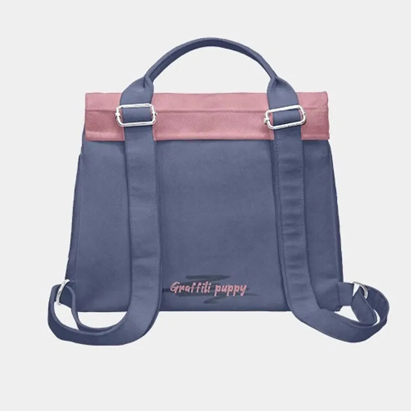 AOSONG Suede Backpack Women's Dark Blue-3