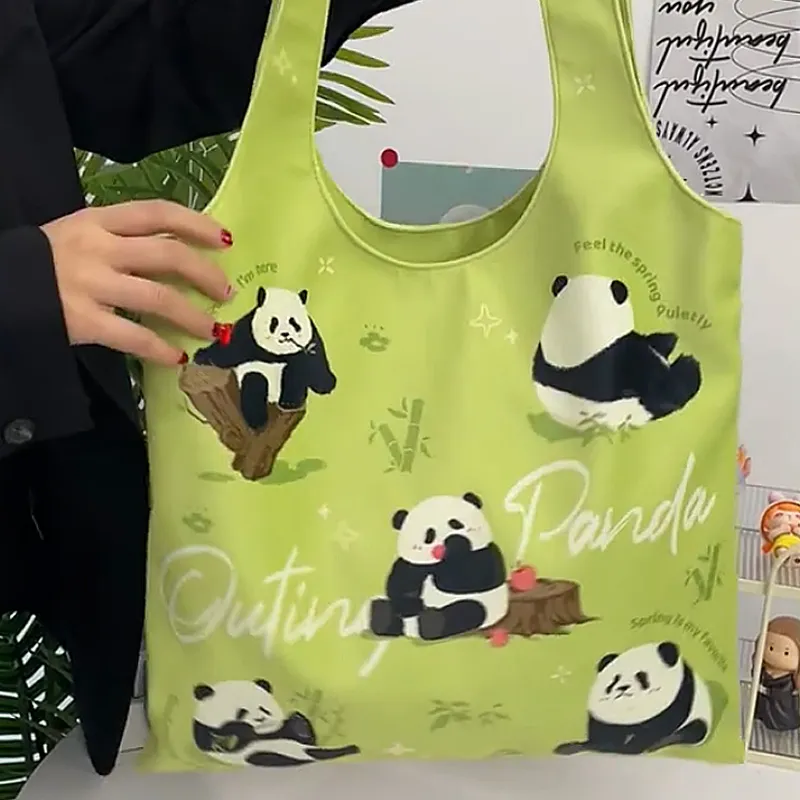 AOSONG Suede Technology Fabric Tote Bag, Shopping Bag, Shoulder Bag Unisex Panda Outing Monk-5