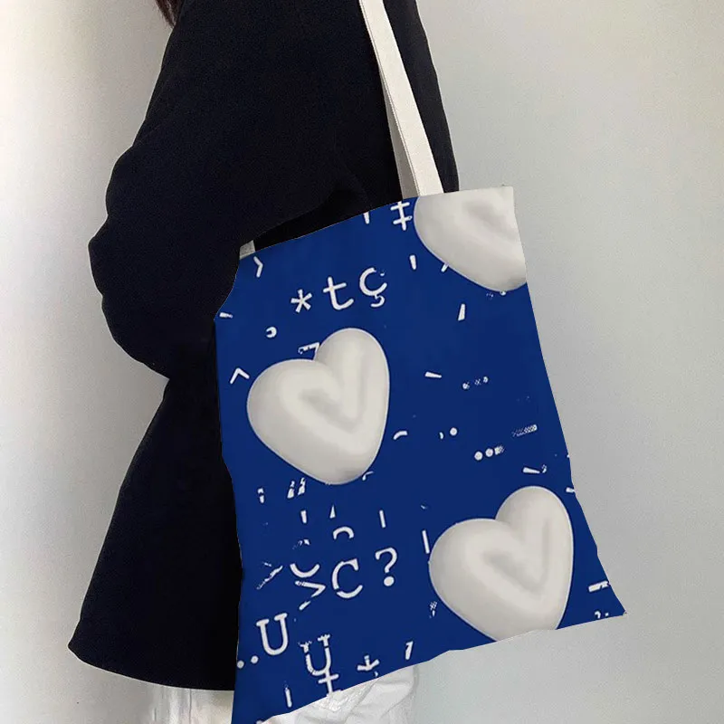 AOSONG Canvas Bag, Tote Handbag Small Medium Large Size Unisex Klein Blue-14