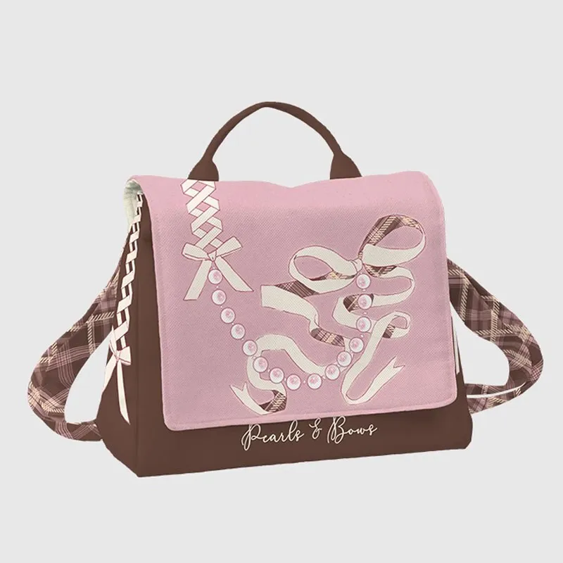 AOSONG Suede Technology Fabric Backpack Regular Unisex Pink-1