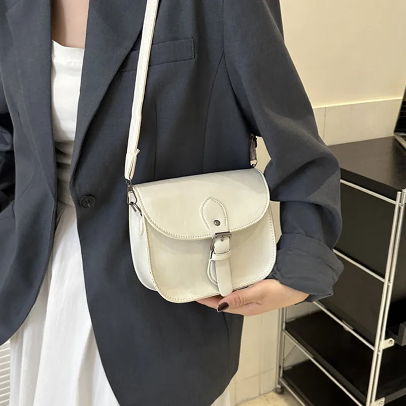 AOSONG PU Crossbody Bag Unisex White/Black/Burgundy/Khaki/Coffee-13