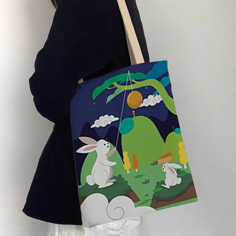 AOSONG Canvas Bag, Tote Bag, Shopping Bag, Handbag, Shoulder Bag Regular Unisex Multicolor-28
