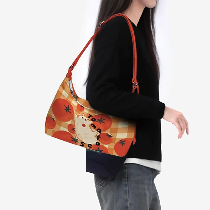 AOSONG Suede Tech Fabric Crossbody Bag Regular Unisex Orange And Red-1