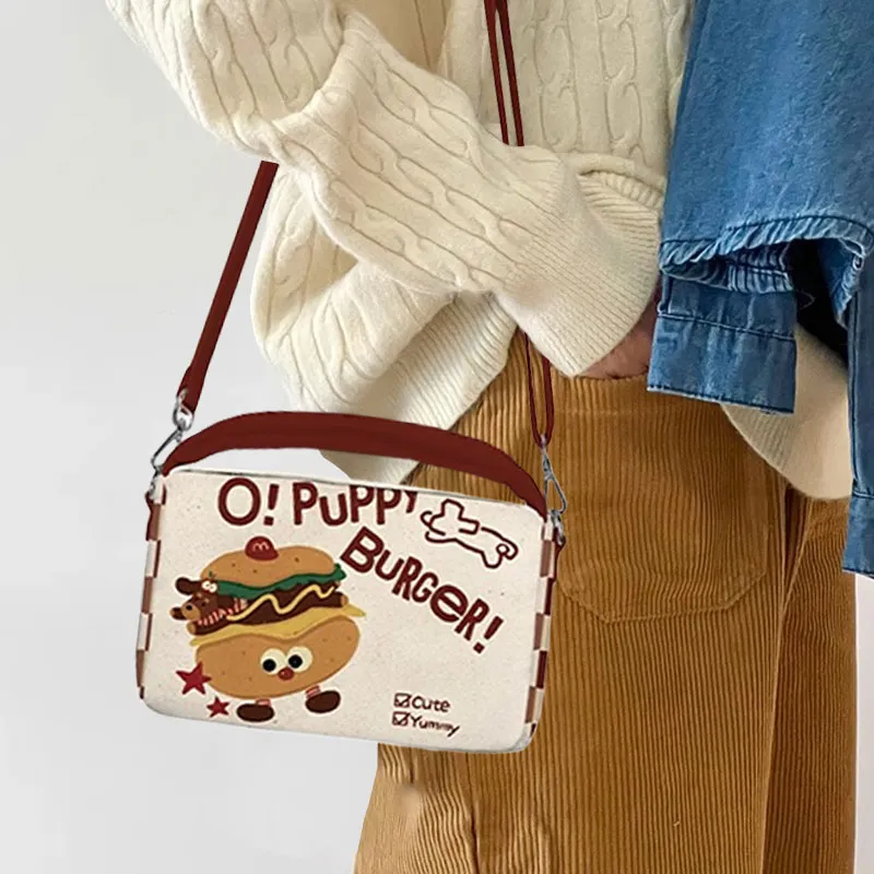AOSONG Suede Tech Fabric Crossbody Bag Regular Unisex Coffee & White-2