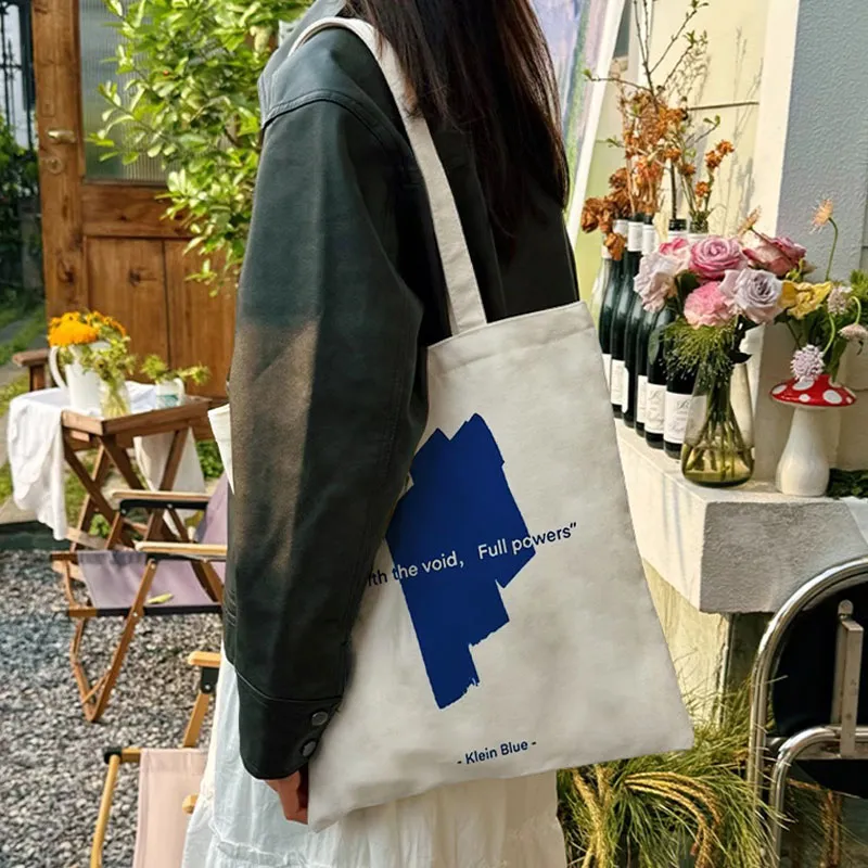 AOSONG Canvas Bag, Tote Handbag Small Medium Large Size Unisex Klein Blue-31