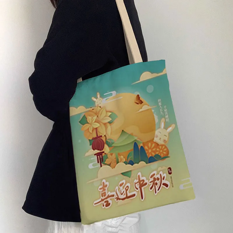 AOSONG Canvas Bag, Tote Bag, Shopping Bag, Handbag, Shoulder Bag Regular Unisex Multicolor-22