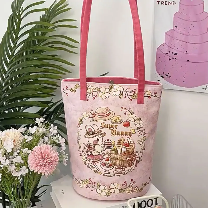 AOSONG Suede Tech Fabric Shoulder Bag Regular Unisex Little Cake Bunny-1
