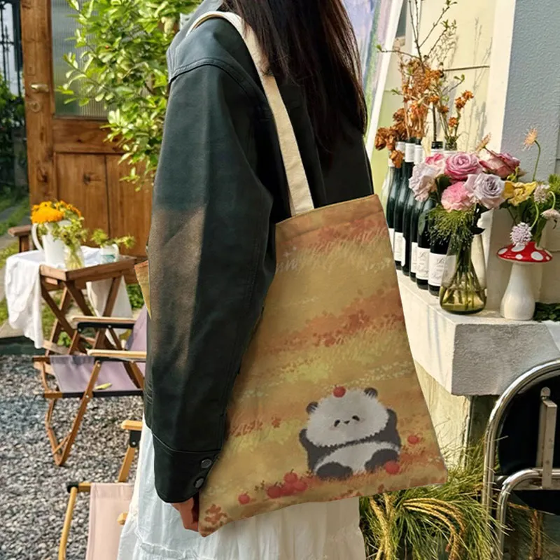 AOSONG Suede Tech Fabric Shoulder Bag Unisex Akita Floral Classic Bag-1