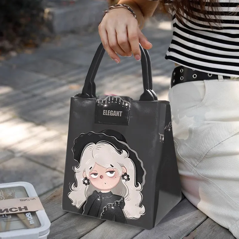 AOSONG Suede Tech Fabric Lunch Box Bag Handbag Large Size Women's Elegant And Charming-2