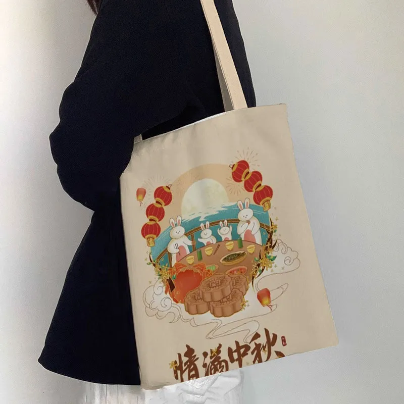 AOSONG Canvas Bag, Tote Bag, Shopping Bag, Handbag, Shoulder Bag Regular Unisex Multicolor-8