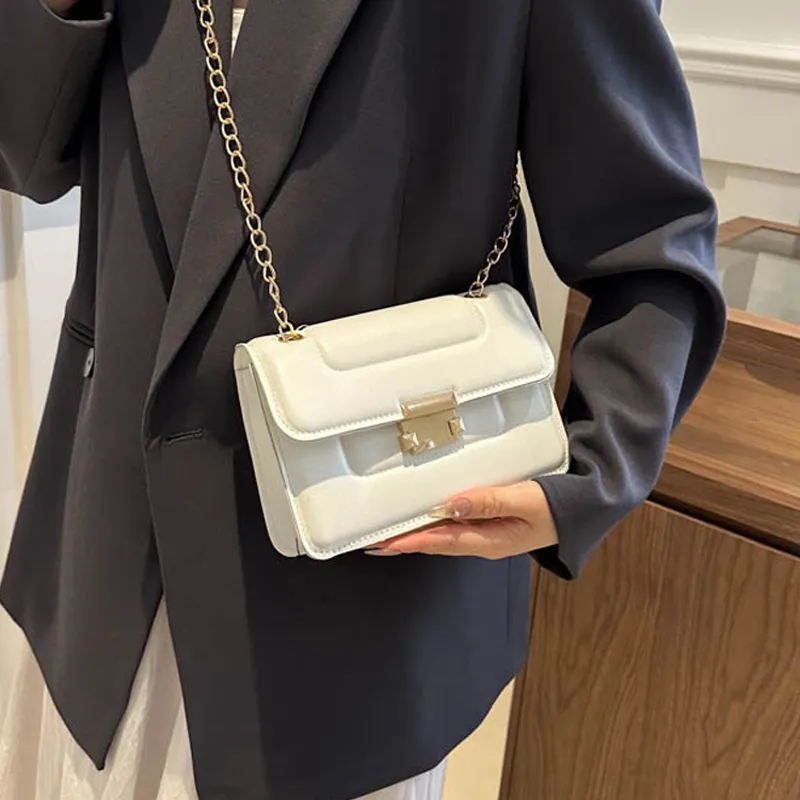 AOSONG PU Crossbody Bag Regular Unisex White/Black-8
