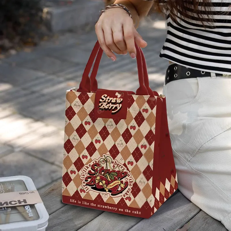 AOSONG Suede Tech Fabric Handbag Regular Women's Caramelized Strawberries-1