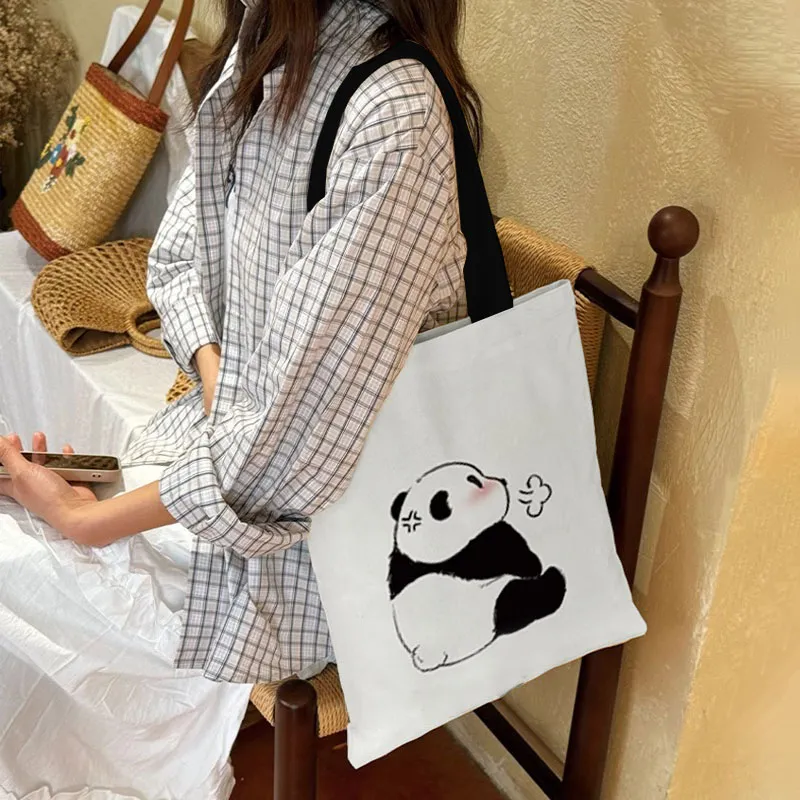AOSONG Suede Tech Fabric Handbag Shoulder Bag Regular Unisex White Panda-7