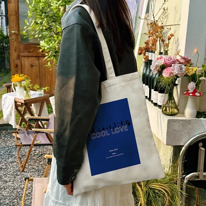 AOSONG Canvas Bag, Tote Handbag Small Medium Large Size Unisex Klein Blue-46