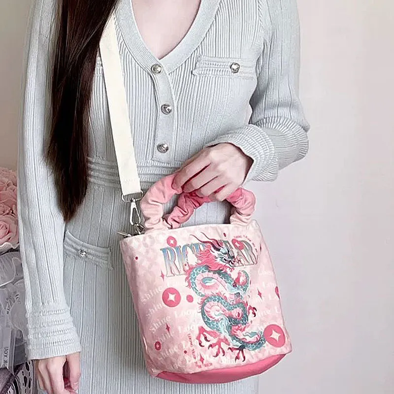 AOSONG Canvas Canvas Bag Crossbody Handbag Unisex Pink-5