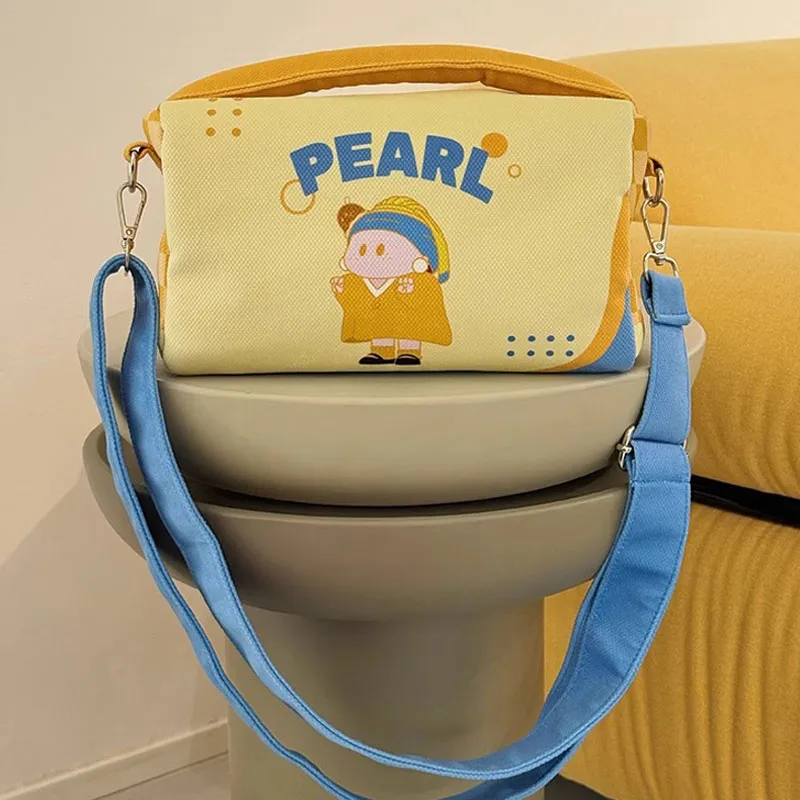 AOSONG Suede Tech Fabric Small Square Bag Handbag Shoulder Bag Crossbody Bag Women's Pearl Earrings-3