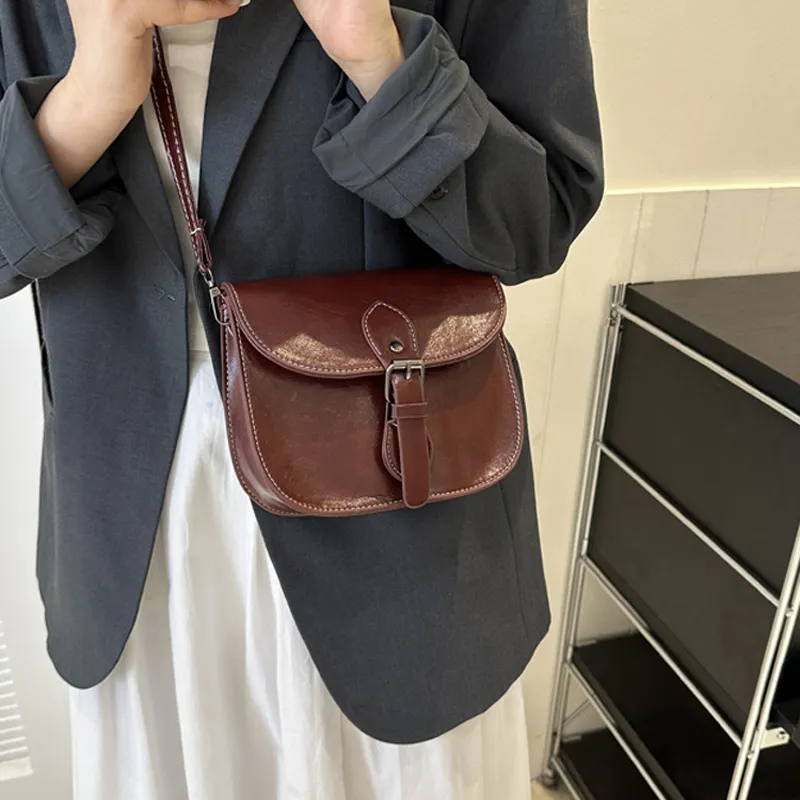 AOSONG PU Crossbody Bag Unisex White/Black/Burgundy/Khaki/Coffee-3
