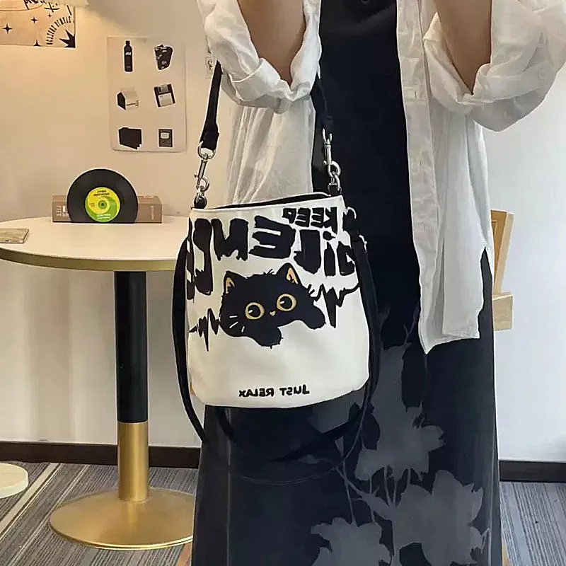 AOSONG Suede Technology Fabric Crossbody One Shoulder Handbag Women's Black/White-4