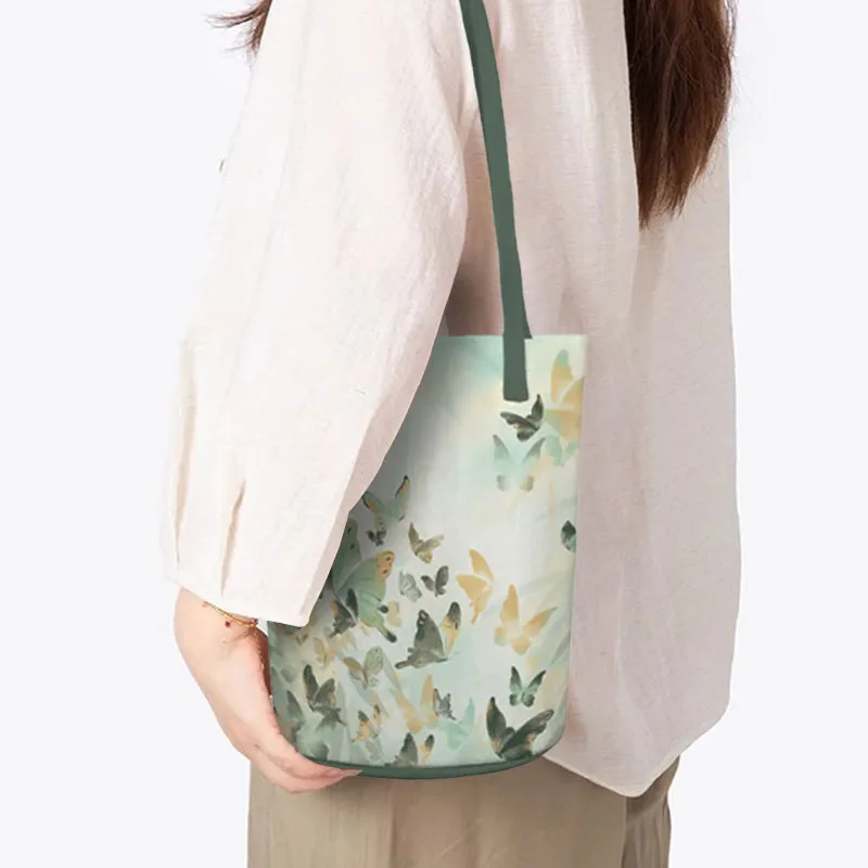 AOSONG Suede Tech Fabric Shoulder Bag Unisex Multicolor-1