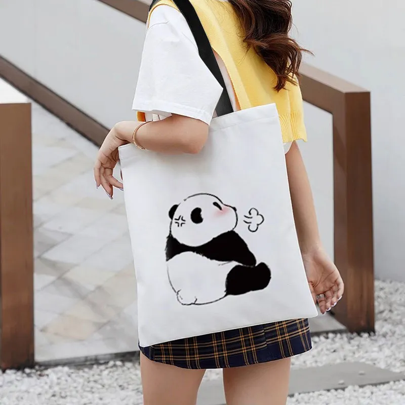 AOSONG Suede Tech Fabric Handbag Shoulder Bag Regular Unisex White Panda-9