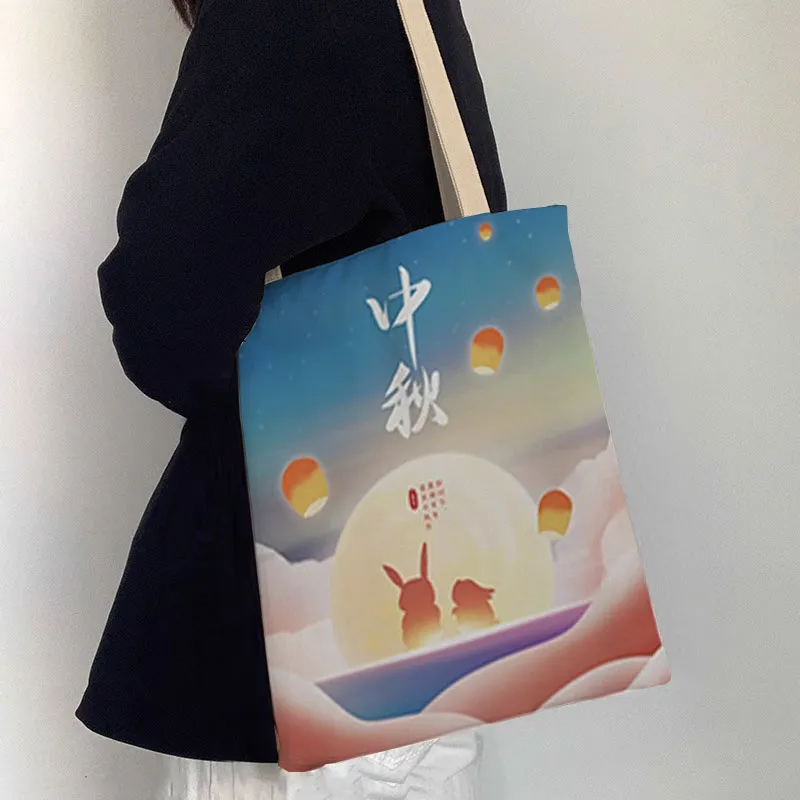 AOSONG Canvas Bag, Tote Bag, Shopping Bag, Handbag, Shoulder Bag Regular Unisex Multicolor-48