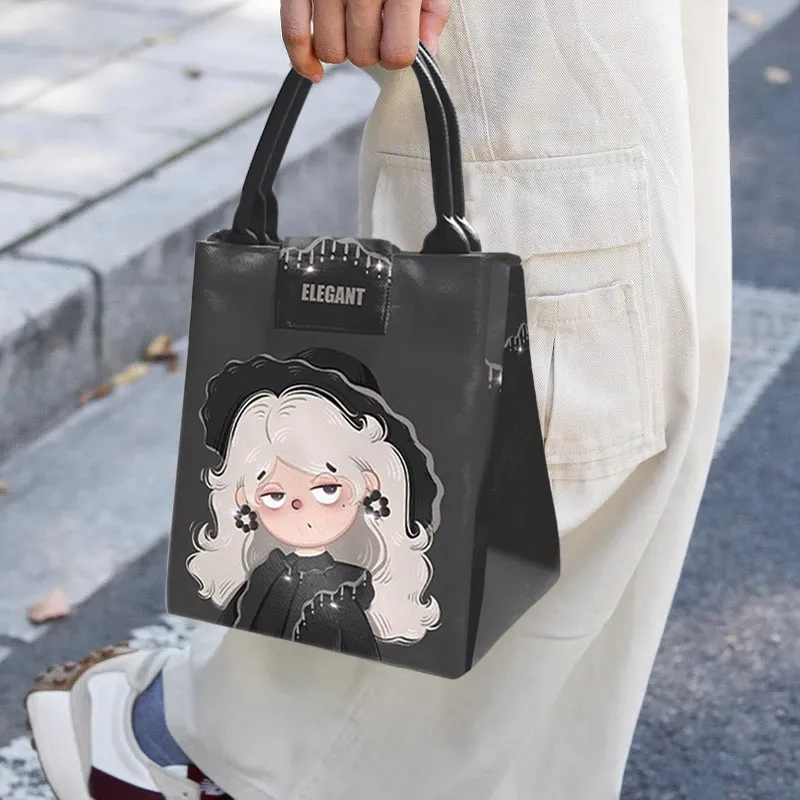 AOSONG Suede Tech Fabric Lunch Box Bag Handbag Large Size Women's Elegant And Charming-3