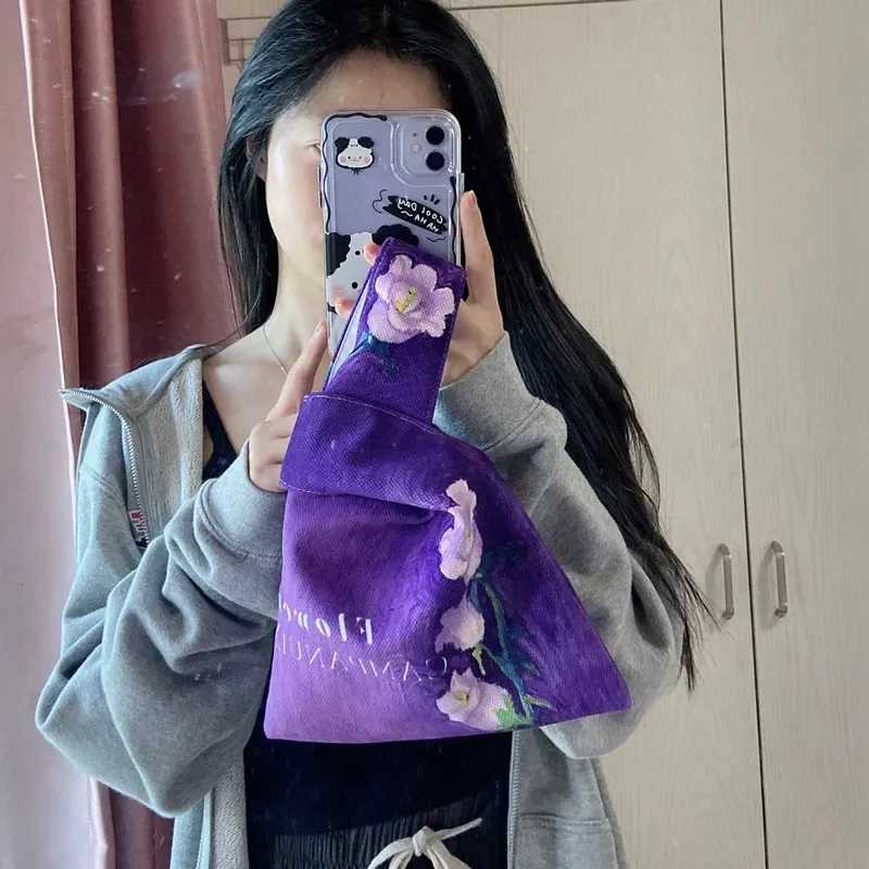 AOSONG 16A Suede Canvas Clutch Unisex Purple/Pink-2