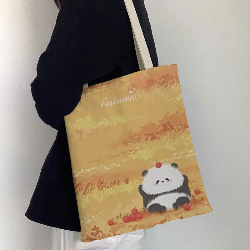 AOSONG Suede Tech Fabric Shoulder Bag Unisex Akita Floral Classic Bag-2