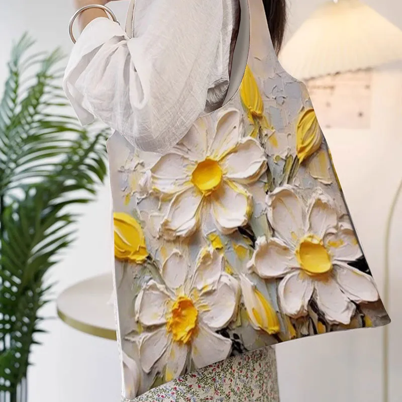 AOSONG Suede Tech Fabric Shoulder Bag Large Size Unisex Yellow & White-2