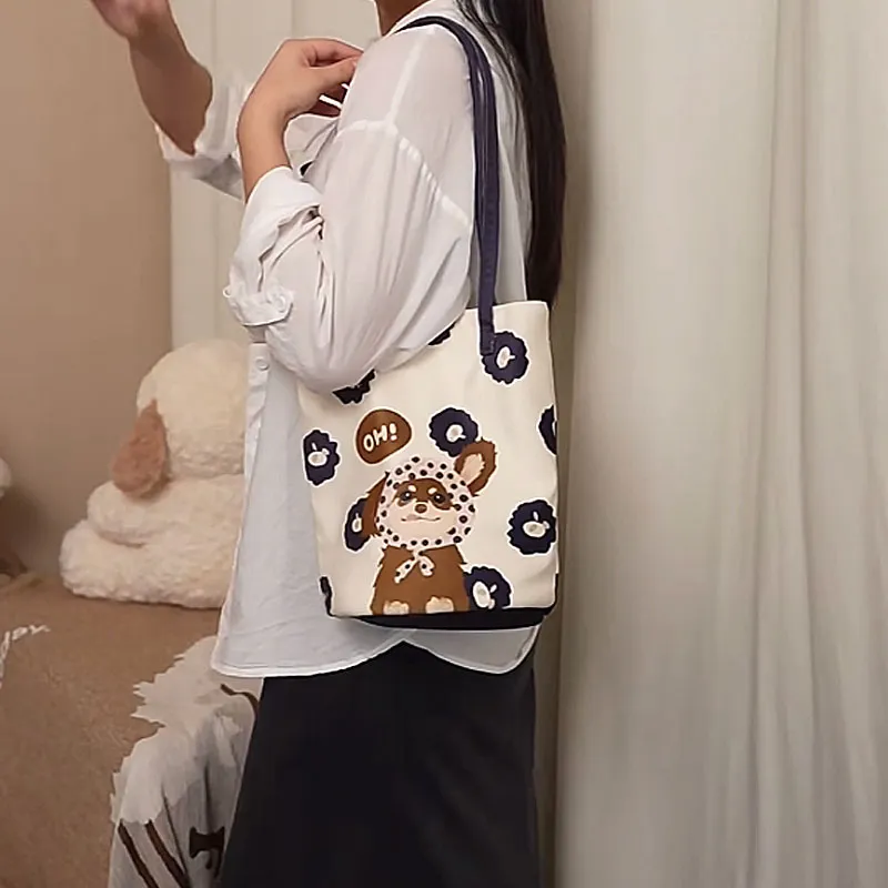 AOSONG Suede Tech Fabric Bucket Bags Shoulder Bags Women's Polka Dot Sausage-3