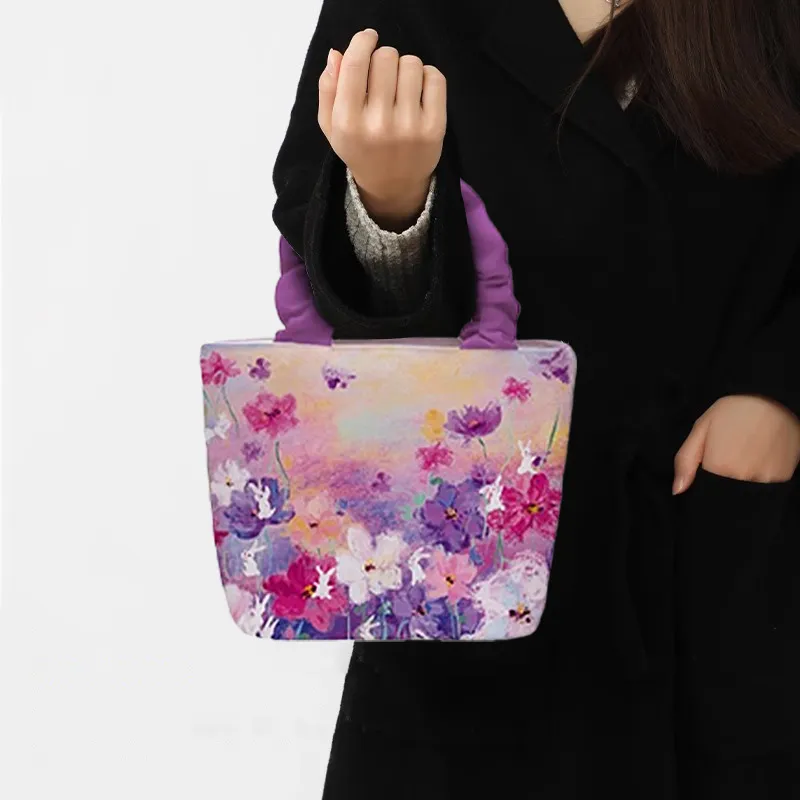 AOSONG Canvas Canvas Bag Handbags Regular Unisex Purple & Pink-4
